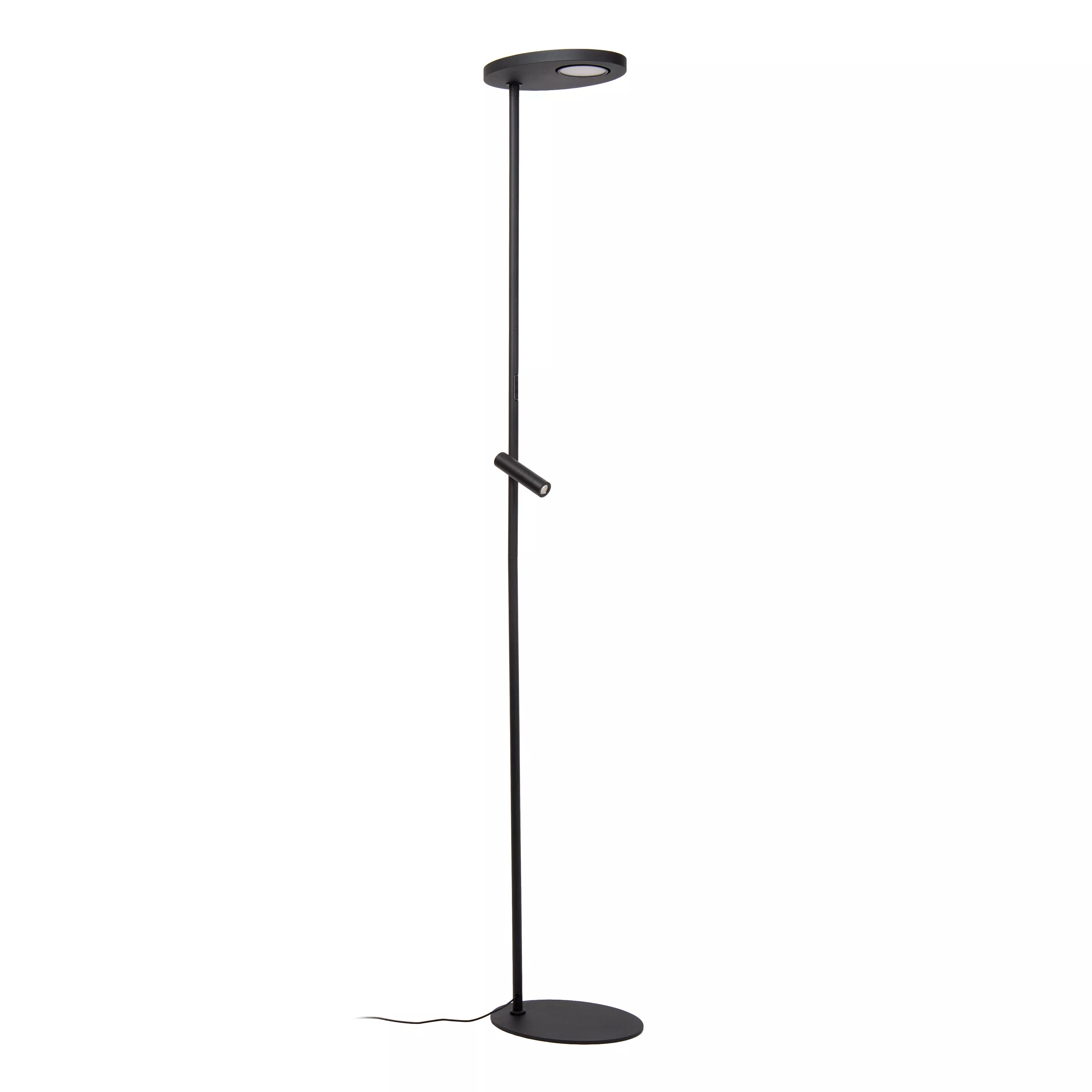 Lámpara de pie metal negro 2x12W con lector de 1x3W cm LED - LULP0133