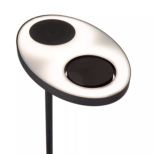 Lámpara de pie metal negro 2x12W con lector de 1x3W cm LED - LULP0133