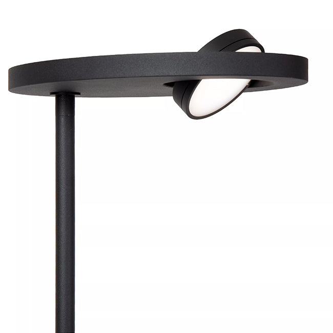 Lámpara de pie metal negro 2x12W con lector de 1x3W cm LED - LULP0133