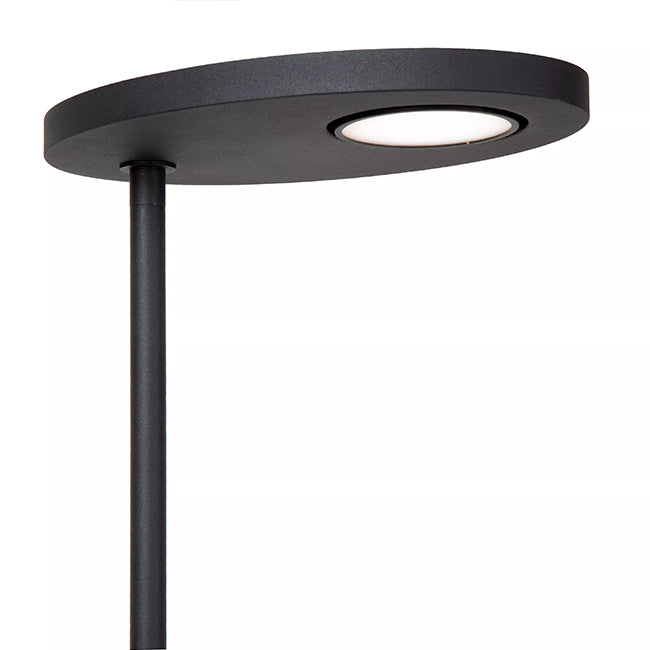 Lámpara de pie metal negro 2x12W con lector de 1x3W cm LED - LULP0133