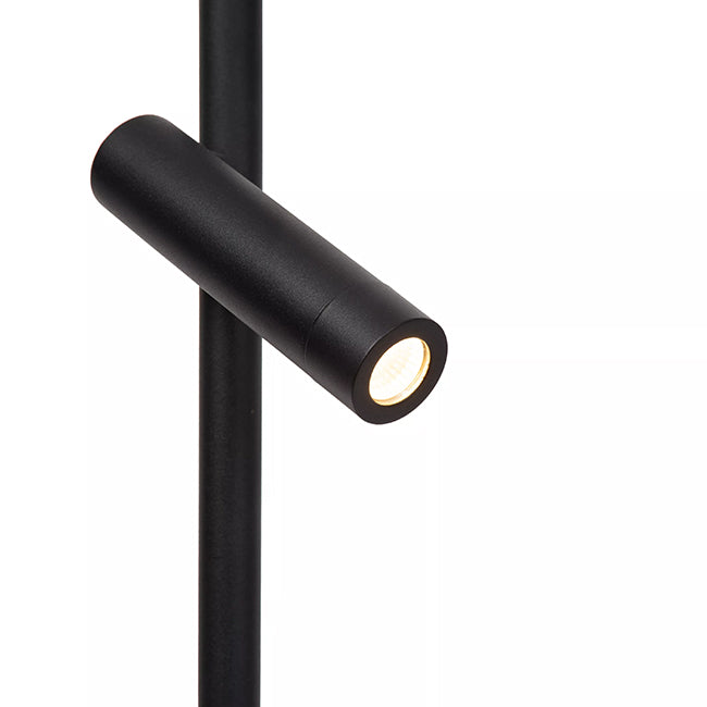 Lámpara de pie metal negro 2x12W con lector de 1x3W cm LED - LULP0133