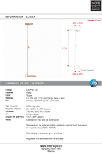 Lámpara de pie metal taupe 2x12W con lector de 1x3W cm LED - LULP0134