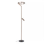 Lámpara de pie aluminio café 25W / 8W lector LED - LULP0135
