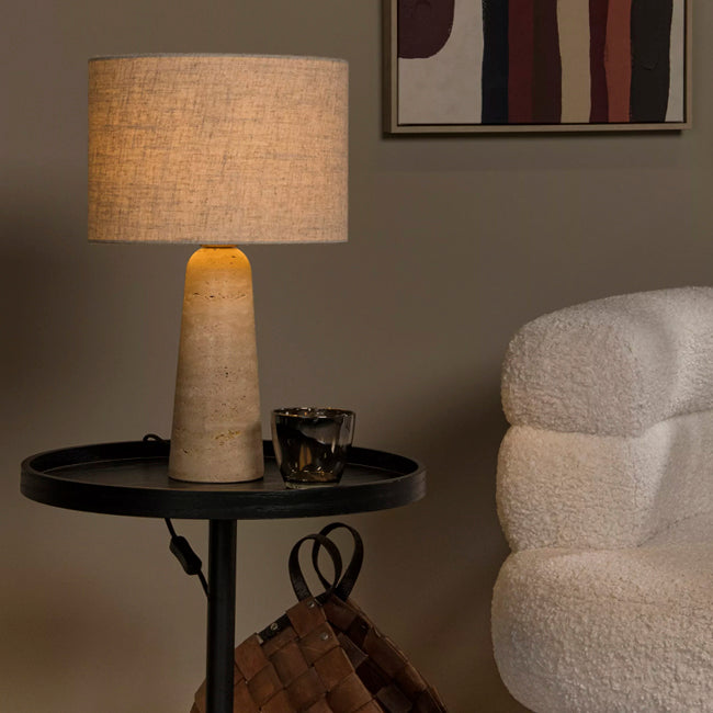 Lámpara de mesa travertino taupe  Ø 30x47,5 cm E27 -  LULS0127