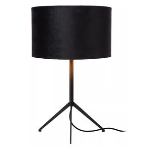 Lámpara sobremesa pantalla textil metal negro Ø30x48 cm E27 - LULS0153