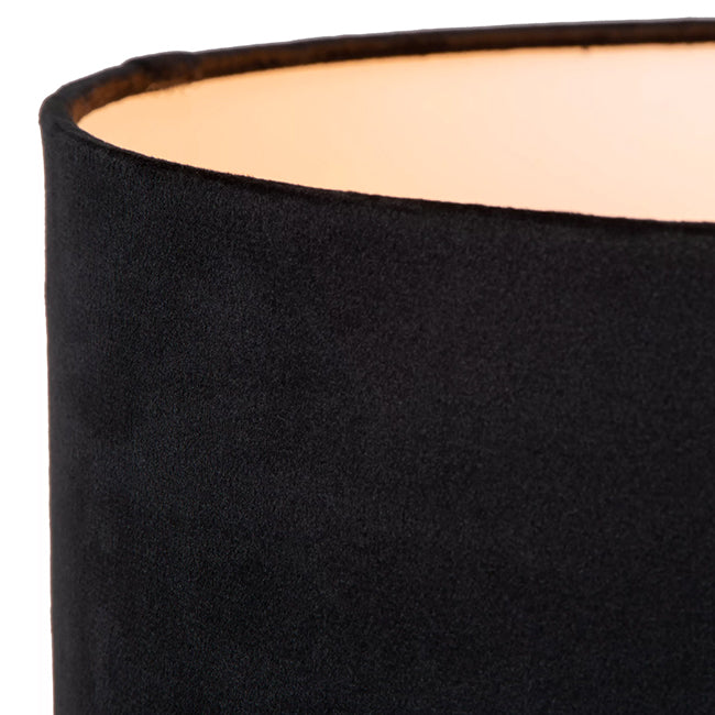 Lámpara de pie textil negro metal oro mate Ø38x1,47 cm E27 - LULP0069
