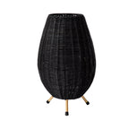 Lámpara sobremesa aluminio ratán negro Ø22x36 cm G9 - LULS0157