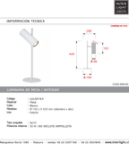 Lámpara sobremesa metal blanco Ø15x42 cm GU10 - LULS0163