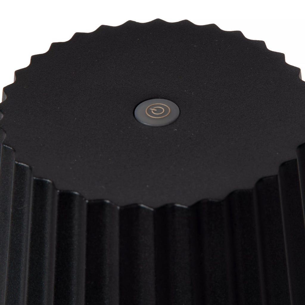 Lámpara sobremesa exterior negro recargable Ø13,5x38 cm LED 2W - LULS0173