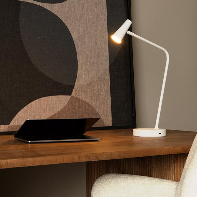 Lámpara sobremesa blanco recargable Ø14x30,5x47,5 cm LED 3W - LULS0175