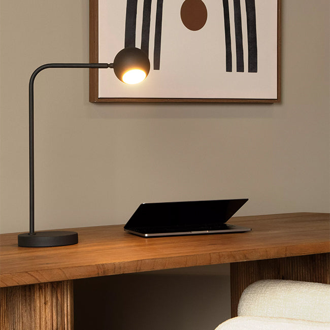Lámpara sobremesa negro recargable Ø15x30,2x49,6 cm LED 3W - LULS0176