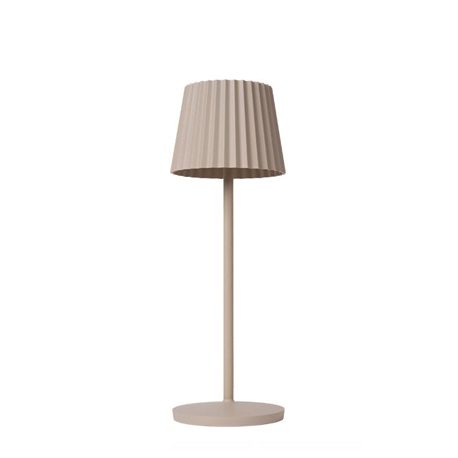 Lámpara sobremesa exterior beige recargable Ø13,5x38 cm LED 2W - LULS0185