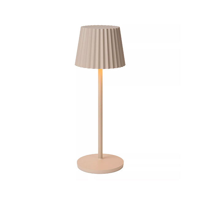 Lámpara sobremesa exterior beige recargable Ø13,5x38 cm LED 2W - LULS0185