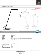 Lámpara sobremesa metal negro 13x42,3 cm LED 2700K 3W  - LULS0187