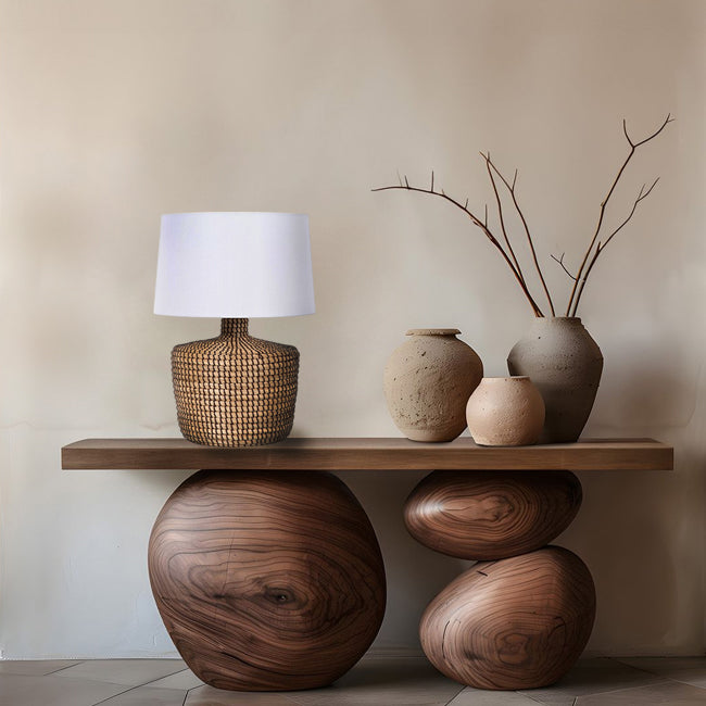 Lámpara de mesa hierba marina natural Ø35x48 cm E27 - LULS0193