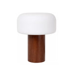 Lámpara de mesa madera café  vidrio opal Ø22x28 cm E14 -  LULS0194