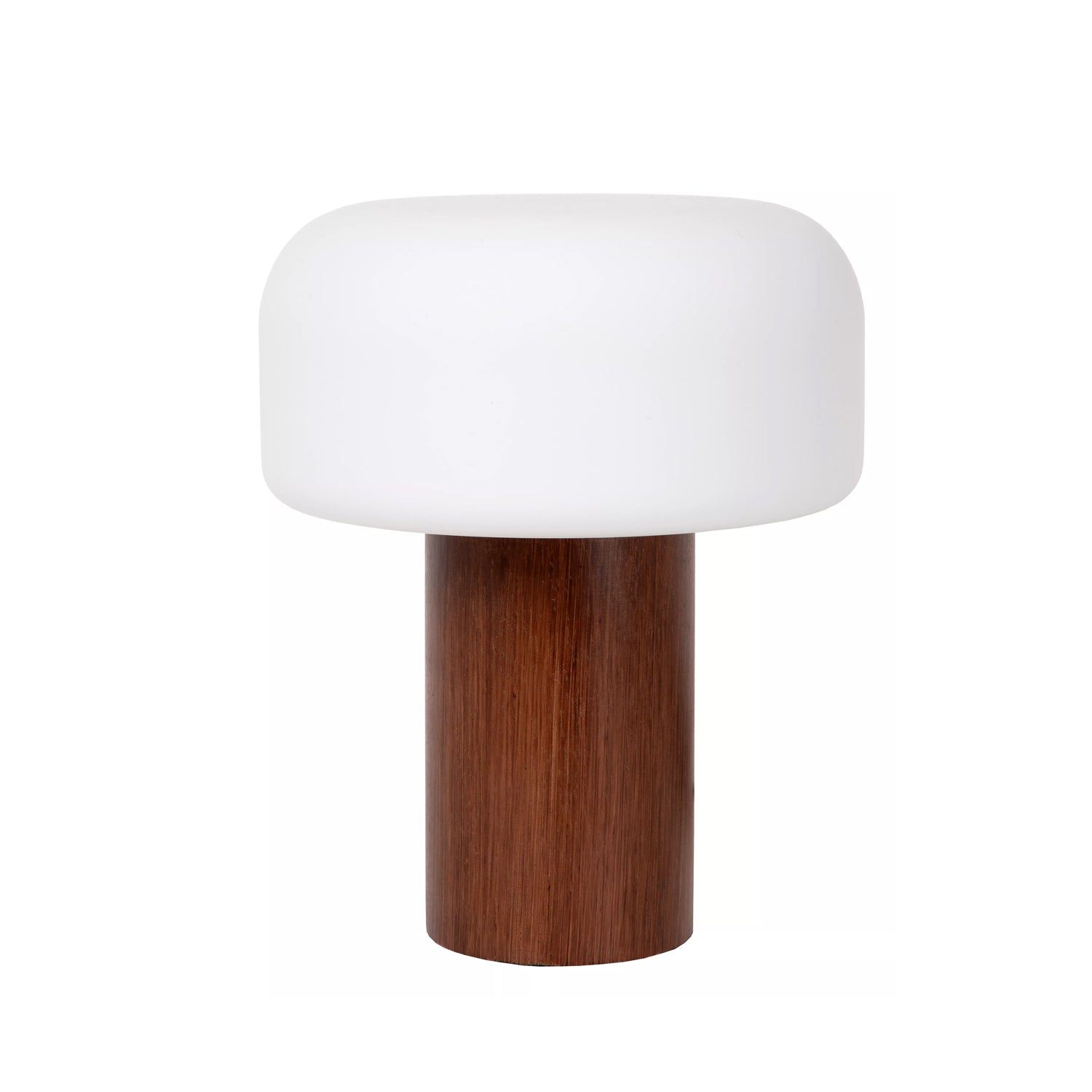 Lámpara de mesa madera café  vidrio opal Ø22x28 cm E14 -  LULS0194