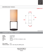 Lámpra sobremesa metal blanco Ø20x50 cm E27 - LULS0195
