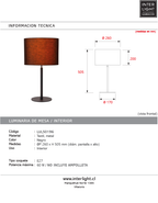 Lámpara de mesa metal textil negro 26x50,5 cm E27 - LULS0196