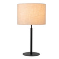 Lámpara de mesa metal textil negro beige 26x50,5 cm E27 - LULS0197