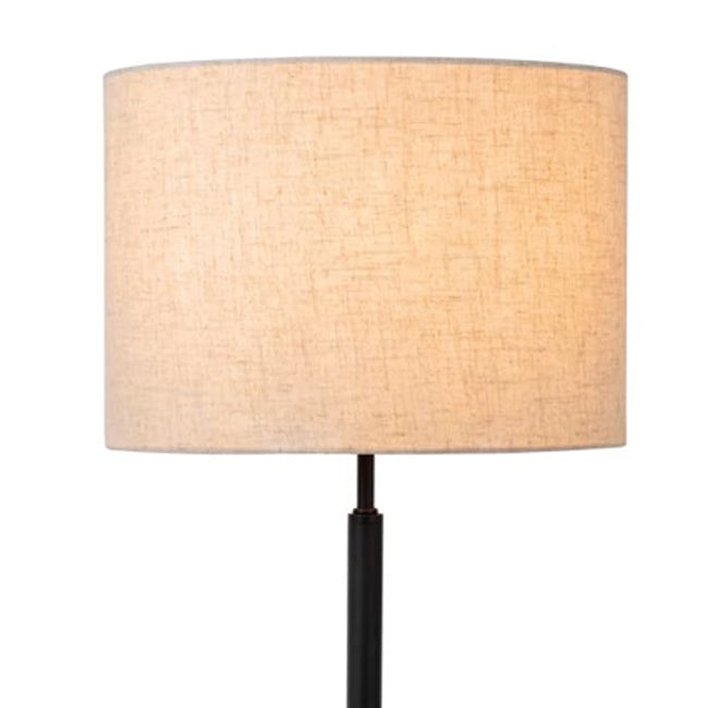 Lámpara de mesa metal textil negro beige 26x50,5 cm E27 - LULS0197