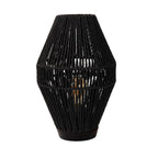 Lámpara de mesa papel madera negro Ø21,5x31,5 cm E27 - LULS0198