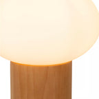 Lámpara de mesa madera vidrio opal Ø20 cm G9 - LULS0205