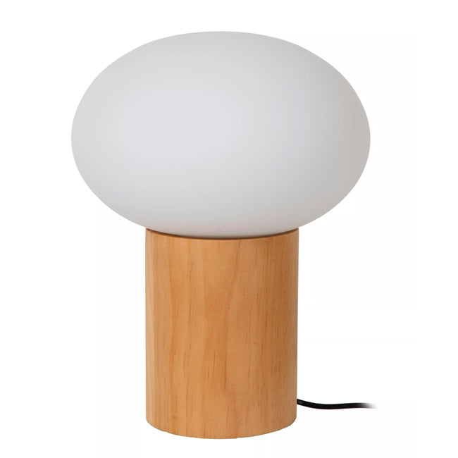Lámpara de mesa madera vidrio opal Ø20 cm G9 - LULS0205