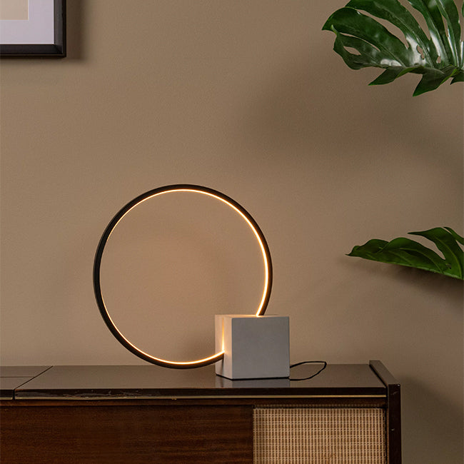 Lámpara de mesa aluminio negro hormigón gris Ø32 cm 6W LED - LULS0206
