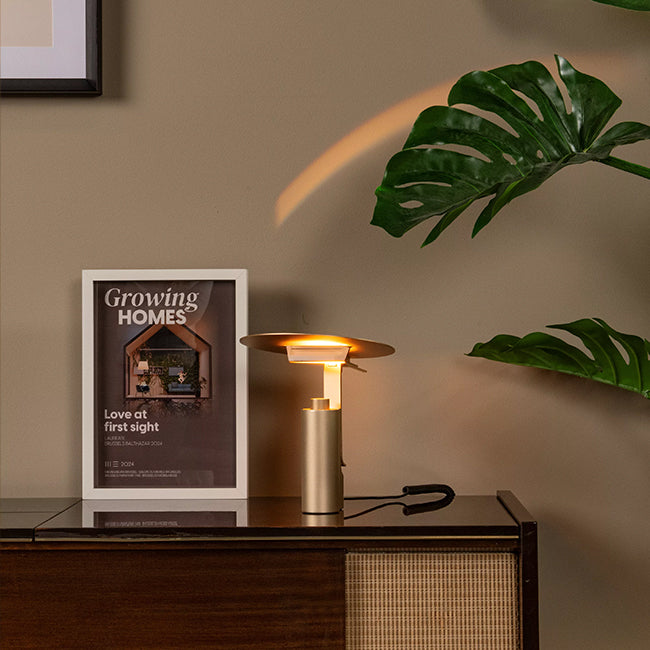 Lámpara de mesa  acero oro mate Ø20 cm LED 7W - LULS0208