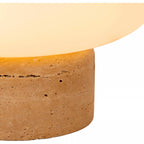 Lámpara de mesa travertino taupe vidrio opal Ø22 cm E14 - LULS0209