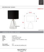 Lámpara de mesa vidrio transparente pantalla de tela Ø25 E27 -  LULS0210