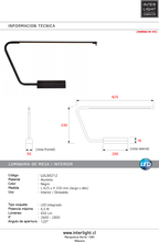 Lámpara de mesa aluminio negro LED 6,5W - LULS0212