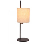 Lámpara de mesa metal negro pantalla de lino Ø18x64 cm  - LULS0217