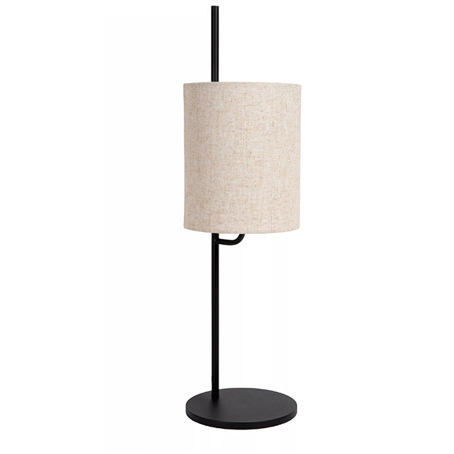 Lámpara de mesa metal negro pantalla de lino Ø18x64 cm  - LULS0217