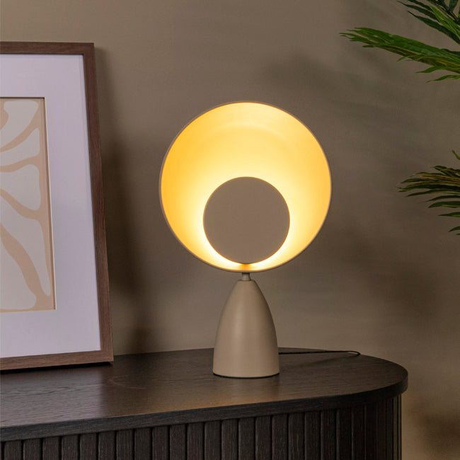 Lámpara de mesa acero taupe Ø25,5 cm LED 8W - LULS0221