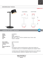 Lámpara de mesa metal negro Ø16x40 cm 9W LED - LULS0224