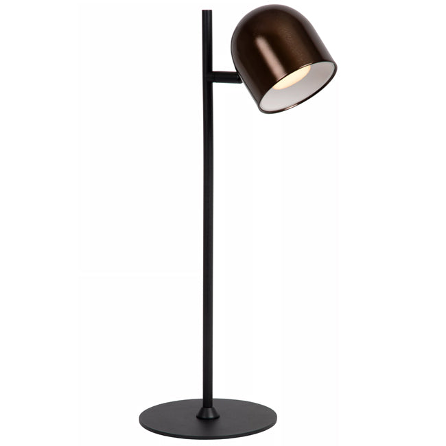 Lámpara sobremesa recargable metal negro café Ø16x46 cm LED 3W - LULS0226