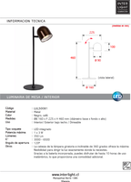 Lámpara sobremesa recargable metal negro café Ø16x46 cm LED 3W - LULS0226