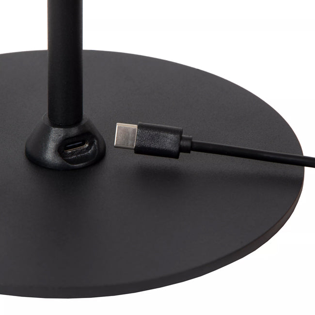 Lámpara sobremesa recargable metal negro café Ø16x46 cm LED 3W - LULS0226