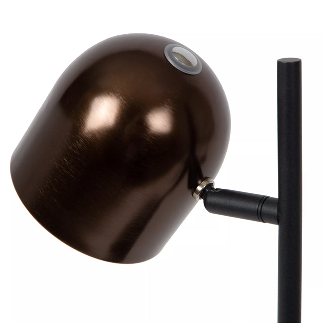 Lámpara sobremesa recargable metal negro café Ø16x46 cm LED 3W - LULS0226