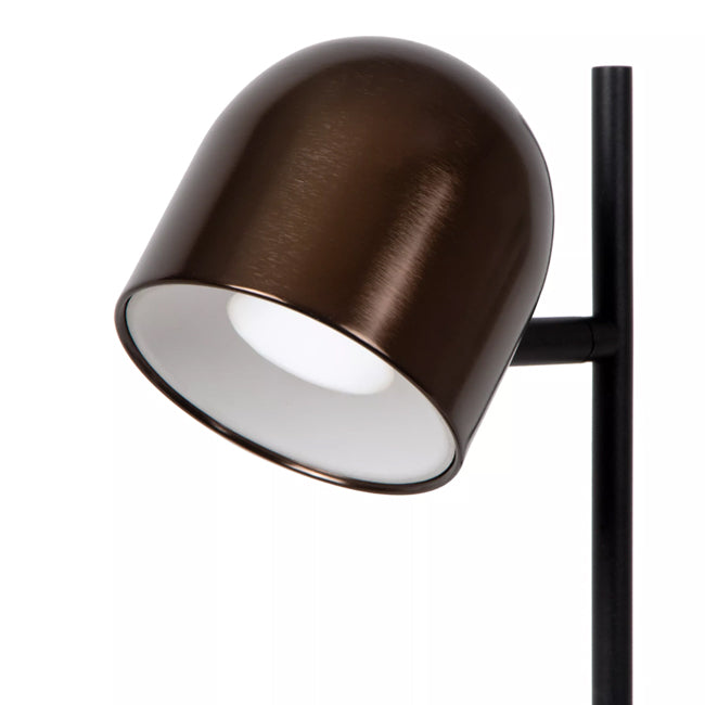 Lámpara sobremesa recargable metal negro café Ø16x46 cm LED 3W - LULS0226