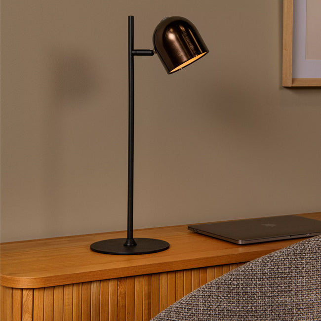 Lámpara sobremesa recargable metal negro café Ø16x46 cm LED 3W - LULS0226