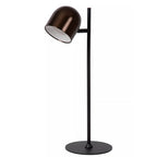 Lámpara sobremesa recargable metal negro café Ø16x46 cm LED 3W - LULS0226