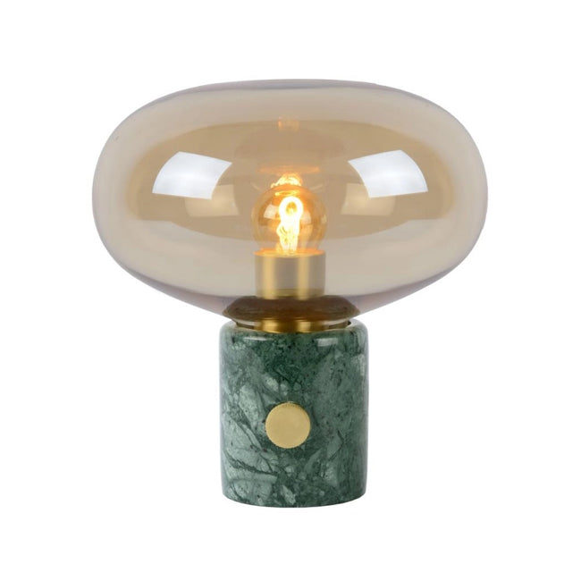Lámpara de mesa mármol vidrio verde vidrio ambár Ø23x24cm  E27 - LULS0242