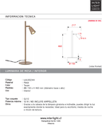 Lámpara de mesa metal taupe Ø15x46cm  GU10 - LULS0244