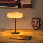 Lámpara de mesa vidrio naranja metal dorado 30x37 cm G9 3 luces - LULS0249