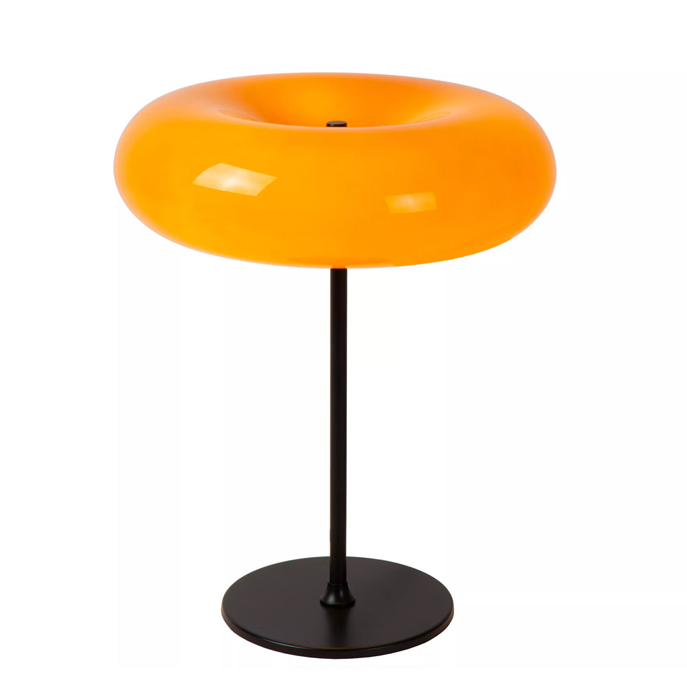 Lámpara de mesa vidrio naranja metal dorado 30x37 cm G9 3 luces - LULS0249