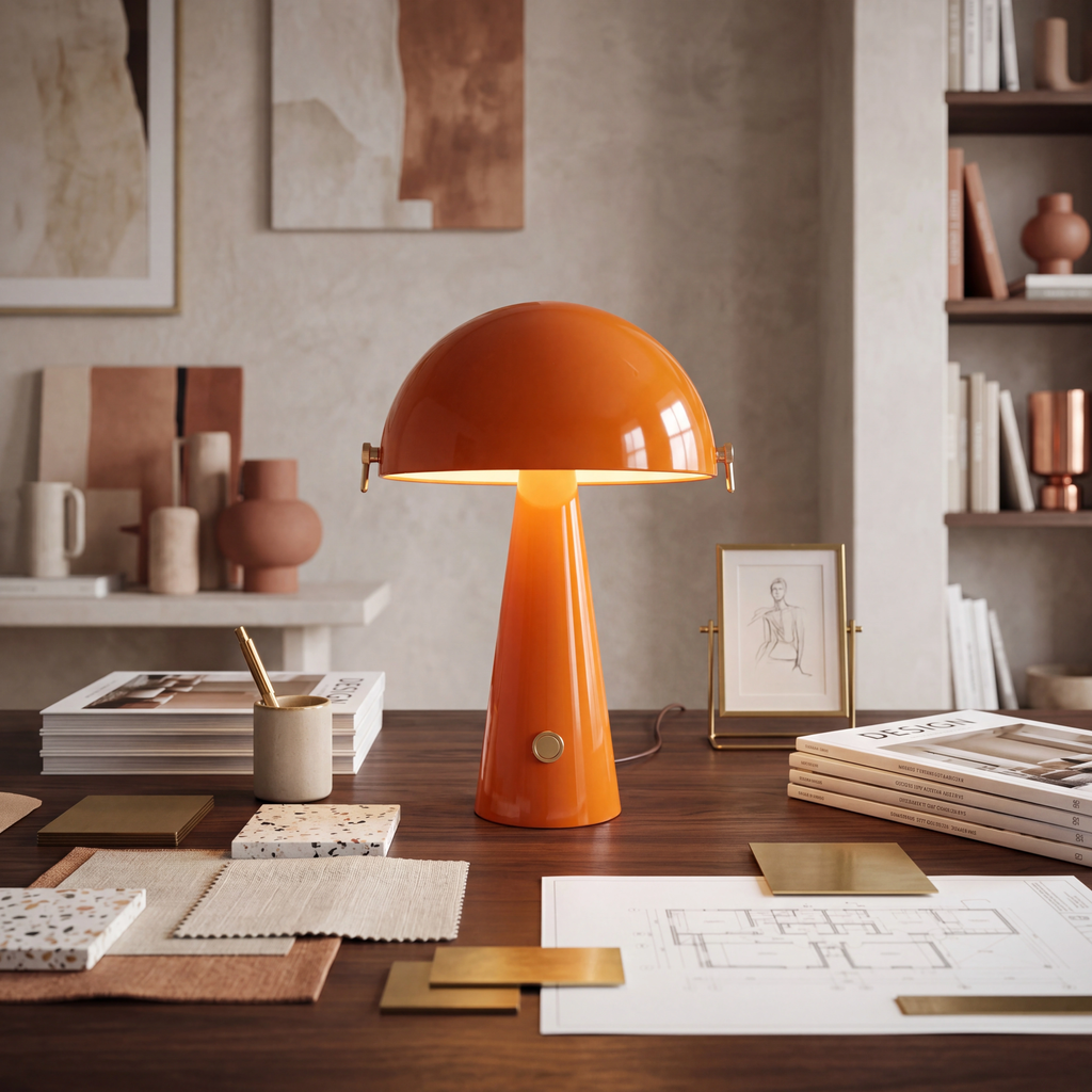Lámpara de mesa metal naranja  Ø38x51,8cm E27 - LULS0254