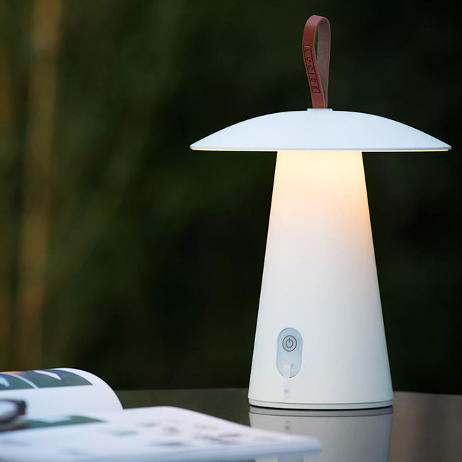 Lámpara de mesa aluminio blanco recargable dimeable Ø19,7x 29,2 cm 2W LED - LULS0256
